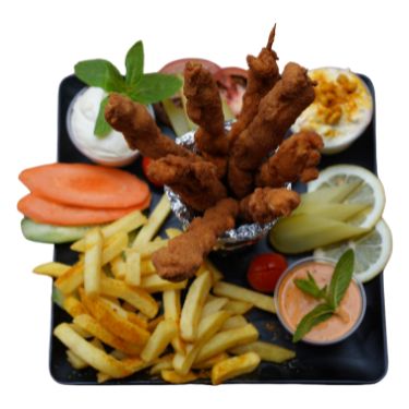 وجبة شيش طاووق مقلي